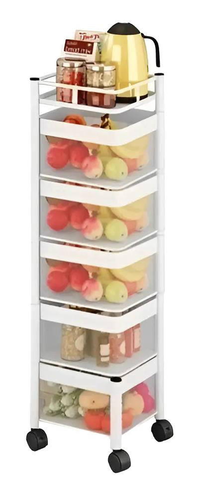 ESTANTE ORGANIZADOR GIRATORIO DE METAL CON 5 NIVELES PARA FRUTAS Y VERDURAS - 3