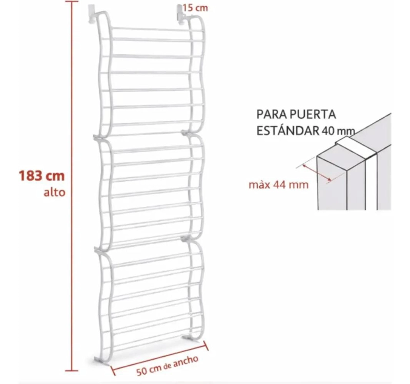 ORGANIZADOR DE PUERTA PARA 36 PARES DE ZAPATOS CON DISEÑO COMPACTO - 3