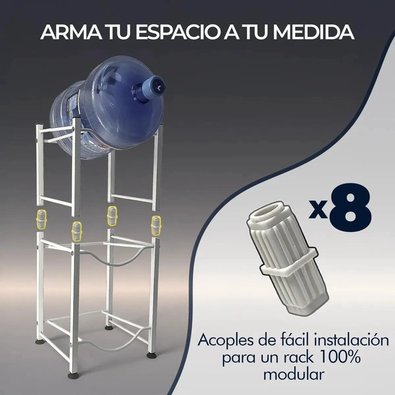 ESTANTE ORGANIZADOR PARA BOTELLONES Y BIDONES DE AGUA DE 20 LITROS CON 4 BASES - 2