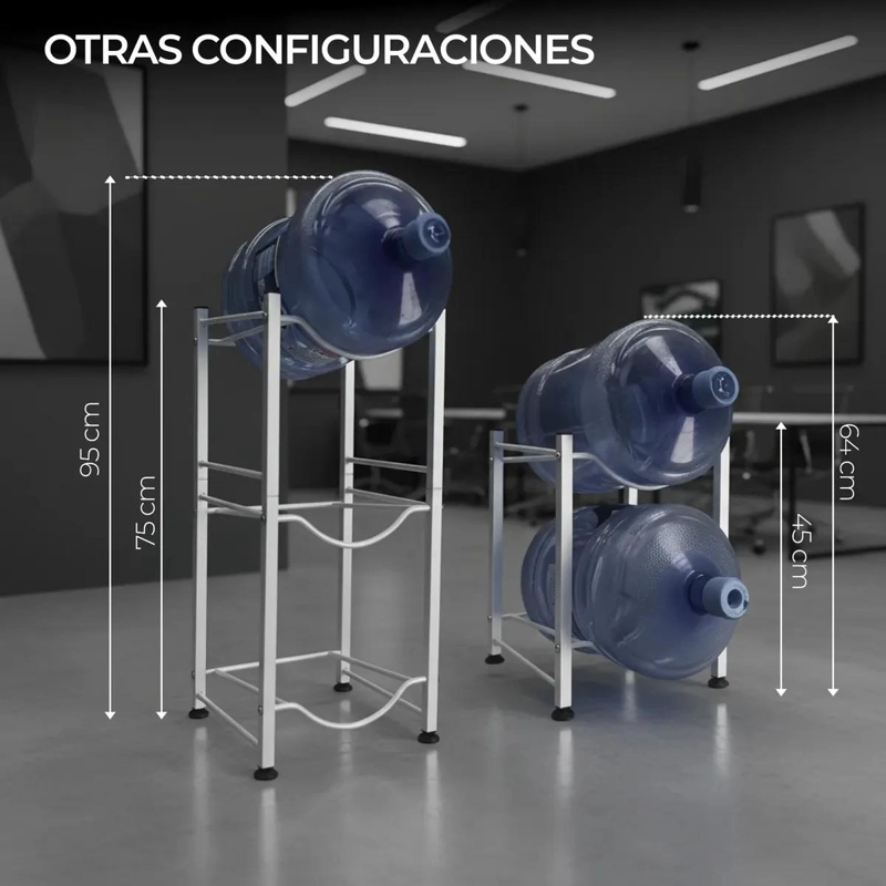 ESTANTE ORGANIZADOR PARA BOTELLONES Y BIDONES DE AGUA DE 20 LITROS CON 4 BASES - 4