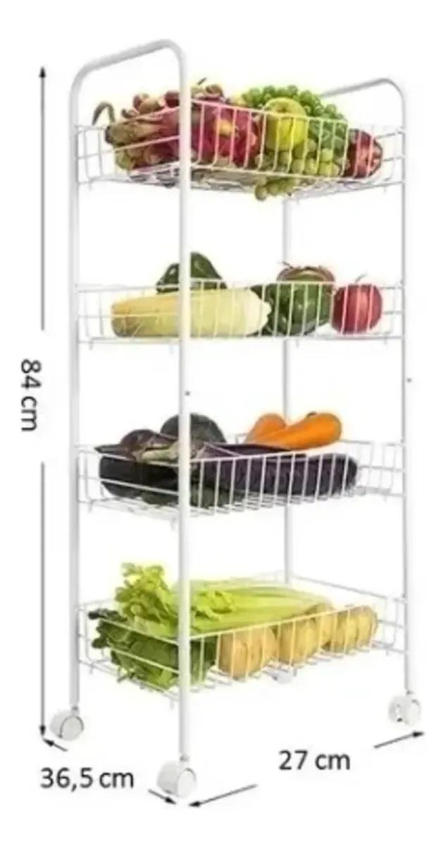 CARRITO ORGANIZADOR PARA FRUTAS Y VERDURAS CON RUEDAS Y MULTIPLES NIVELES - 2