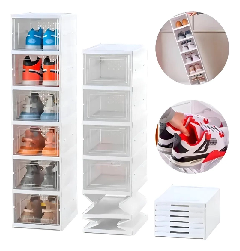 ZAPATERO PLEGABLE DE PLASTICO CON 6 NIVELES PARA ORGANIZACION EN EL HOGAR - 3