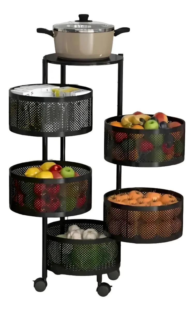 CARRO ORGANIZADOR CON RUEDAS Y 5 NIVELES PARA VERDURAS Y ALIMENTOS - 1