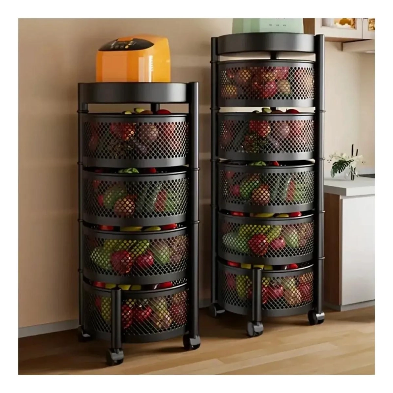 CARRO ORGANIZADOR CON RUEDAS Y 5 NIVELES PARA VERDURAS Y ALIMENTOS - 3