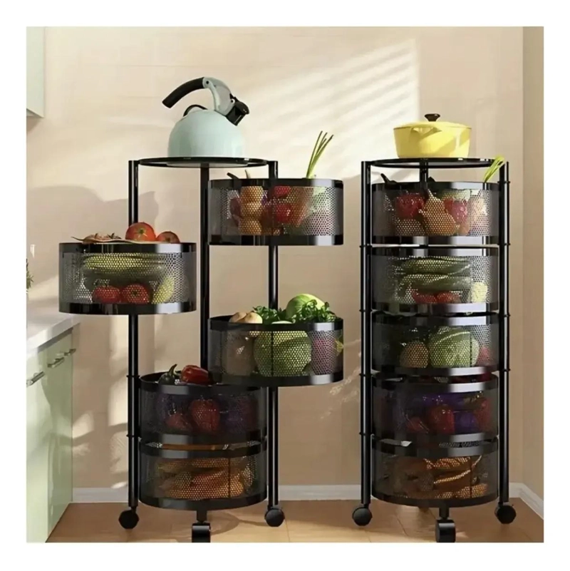 CARRO ORGANIZADOR CON RUEDAS Y 5 NIVELES PARA VERDURAS Y ALIMENTOS - 4
