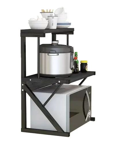 RACK ORGANIZADOR MULTIUSOS DE 2 NIVELES COLOR NEGRO PARA MICROONDAS - 3