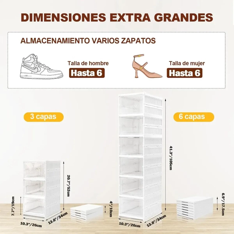 ZAPATERA PLEGABLE ORGANIZADOR CON 3 NIVELES Y ESTRUCTURA FIRME - 2