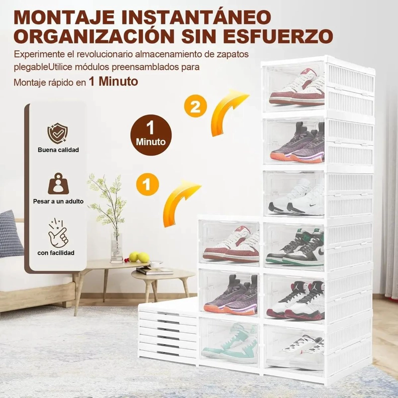 ZAPATERA PLEGABLE ORGANIZADOR CON 3 NIVELES Y ESTRUCTURA FIRME - 3