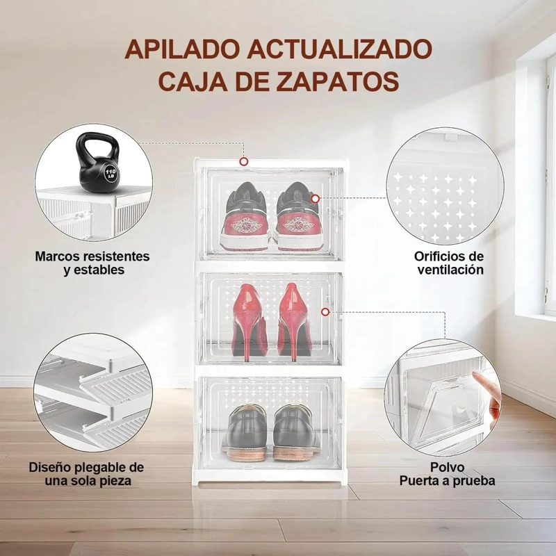ZAPATERA PLEGABLE ORGANIZADOR CON 3 NIVELES Y ESTRUCTURA FIRME - 4