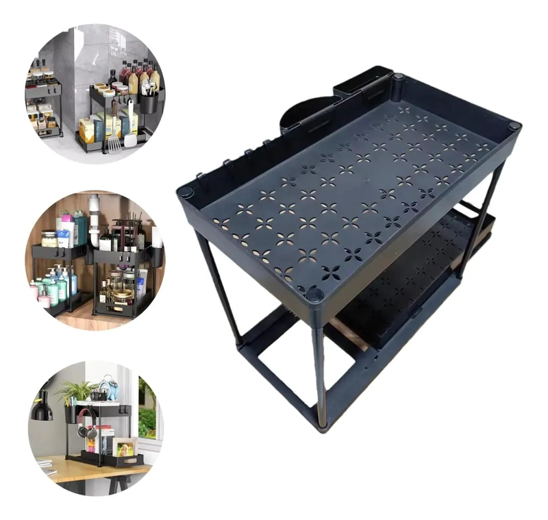 ORGANIZADOR EXTRAIBLE PARA LAVAPLATOS BAJO FREGADERO EN COCINA Y BAÑO - 1