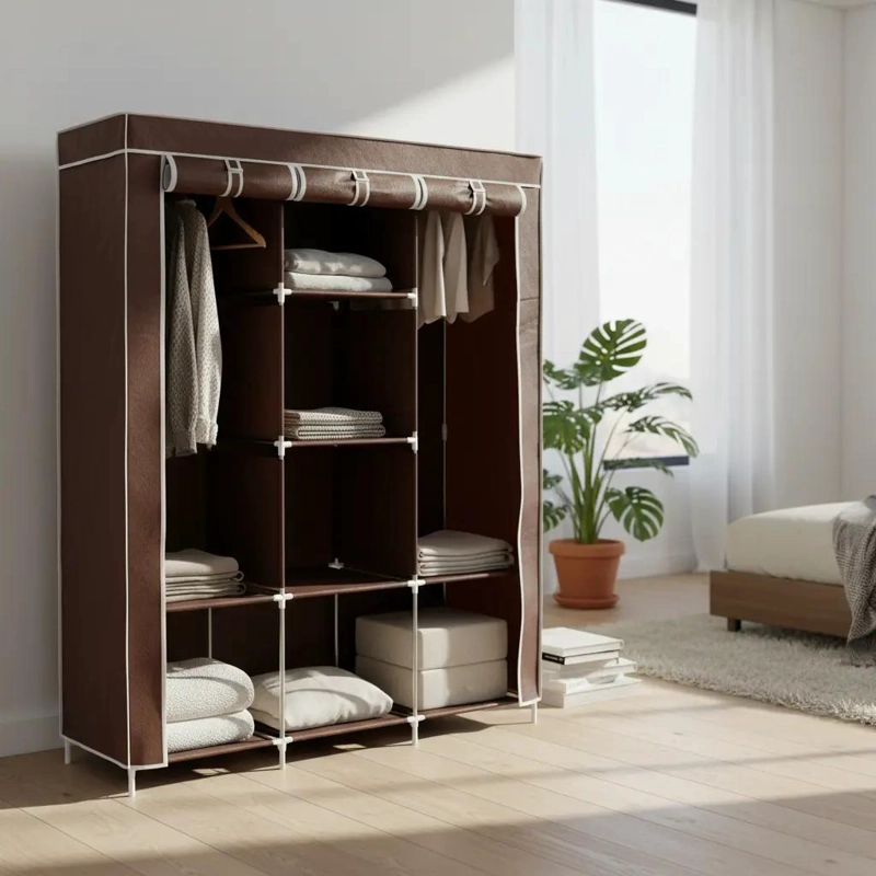 CLOSET ORGANIZADOR ARMABLE Y TRANSPORTABLE DE TELA PARA ROPA - 1