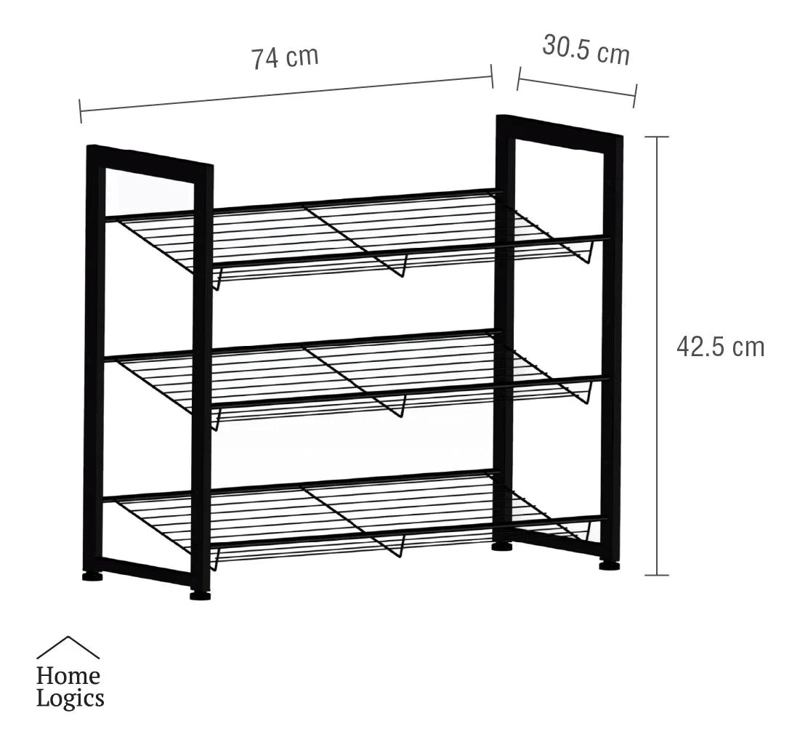 ORGANIZADOR PARA ZAPATOS DE 3 NIVELES EN ACERO COLOR NEGRO - 2