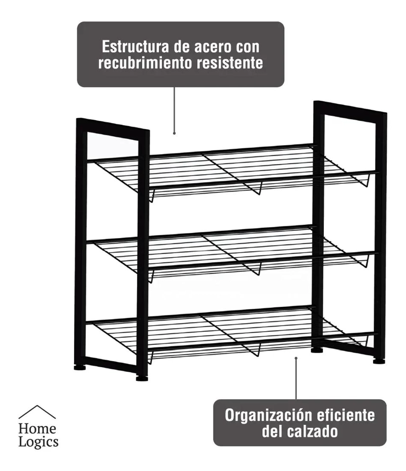 ORGANIZADOR PARA ZAPATOS DE 3 NIVELES EN ACERO COLOR NEGRO - 3
