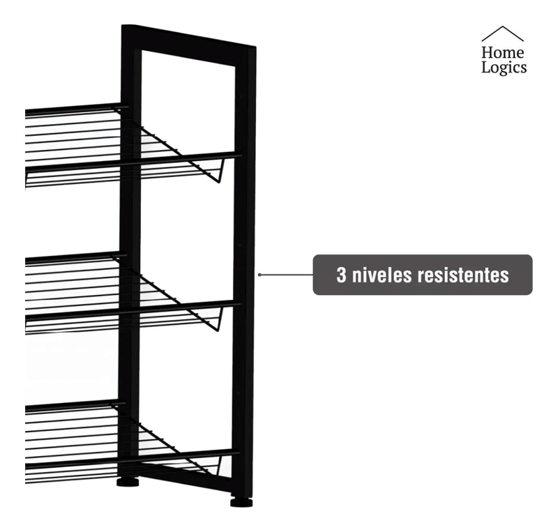 ORGANIZADOR PARA ZAPATOS DE 3 NIVELES EN ACERO COLOR NEGRO - 4