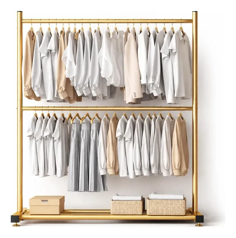 PERCHERO ORGANIZADOR DE ROPA CON DOS NIVELES PARA MAYOR CAPACIDAD - 1