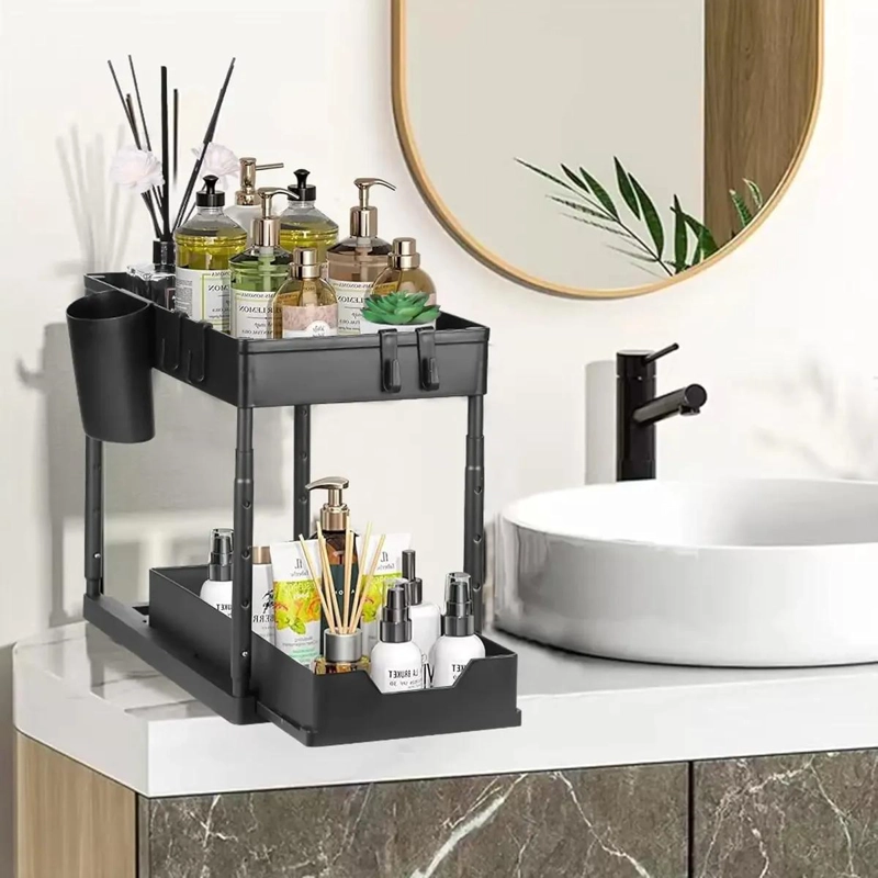 ORGANIZADOR DESLIZABLE DE 2 NIVELES PARA BAJO FREGADERO Y BAÑO - 2