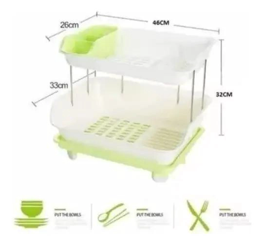 ESCURRIDOR DE PLATOS DE PLASTICO DE 2 NIVELES CON VENTILACION - 2