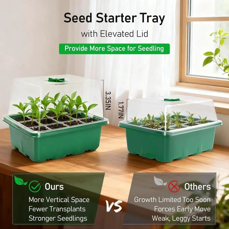 KIT DE 5 BANDEJAS PARA ALMACIGOS CON 12 CELDAS PARA GERMINACION - 5