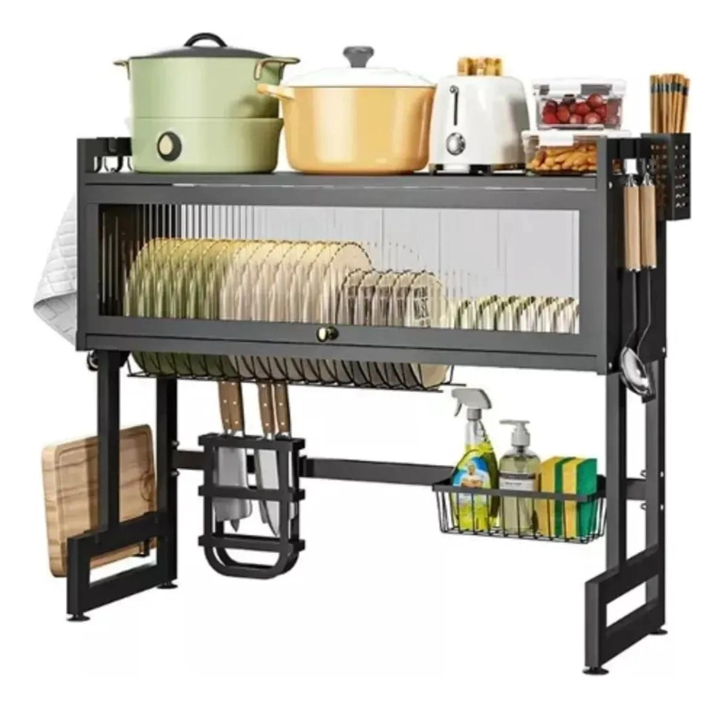 ORGANIZADOR Y ESCURRIDOR DE PLATOS CON GABINETE DE 65 CM - 1