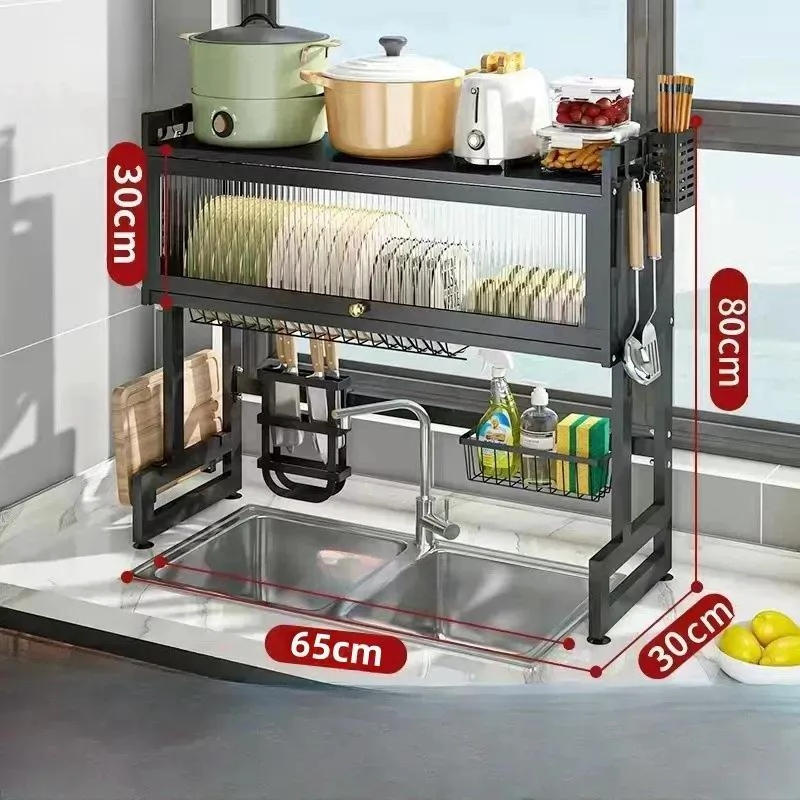 ORGANIZADOR Y ESCURRIDOR DE PLATOS CON GABINETE DE 65 CM - 2