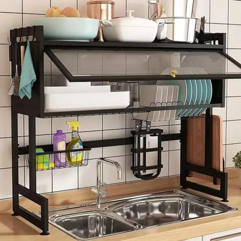 ORGANIZADOR Y ESCURRIDOR DE PLATOS CON GABINETE DE 65 CM - 3