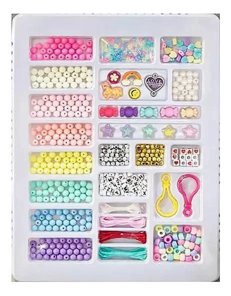SET COMPLETO PARA CREAR PULSERAS Y COLLARES CON 500 ACCESORIOS - 2