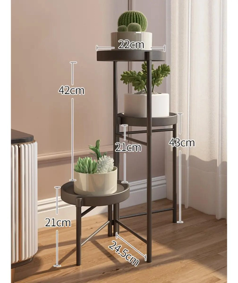 SET ORGANIZADOR CON 3 PEDESTALES Y PORTA MACETERO DESMONTABLE DE METAL - 4