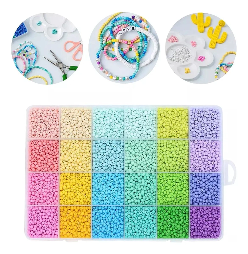 CUENTAS DE VIDRIO PARA PULSERA MANUALIDADES Y BRICOLAJE - 3