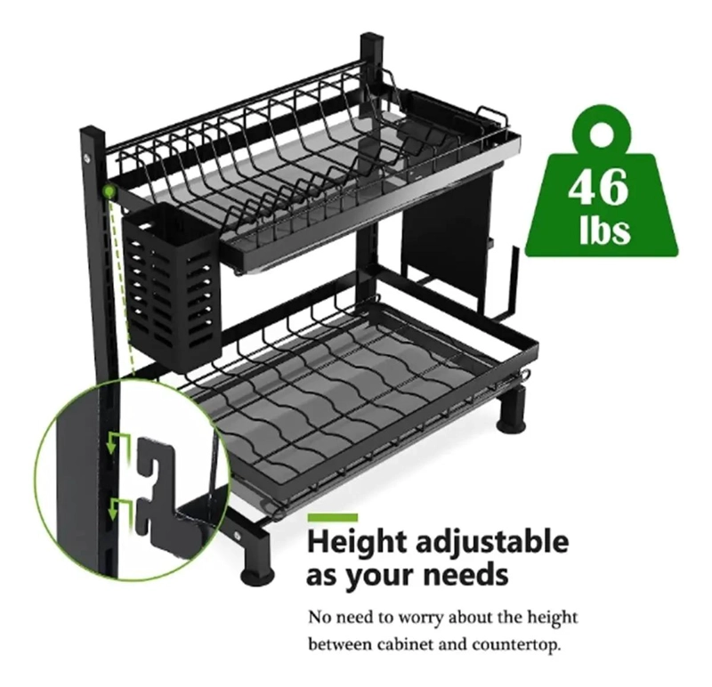 SECADOR ESCURRIDOR DE PLATOS 2 NIVELES PARA COCINA - 3