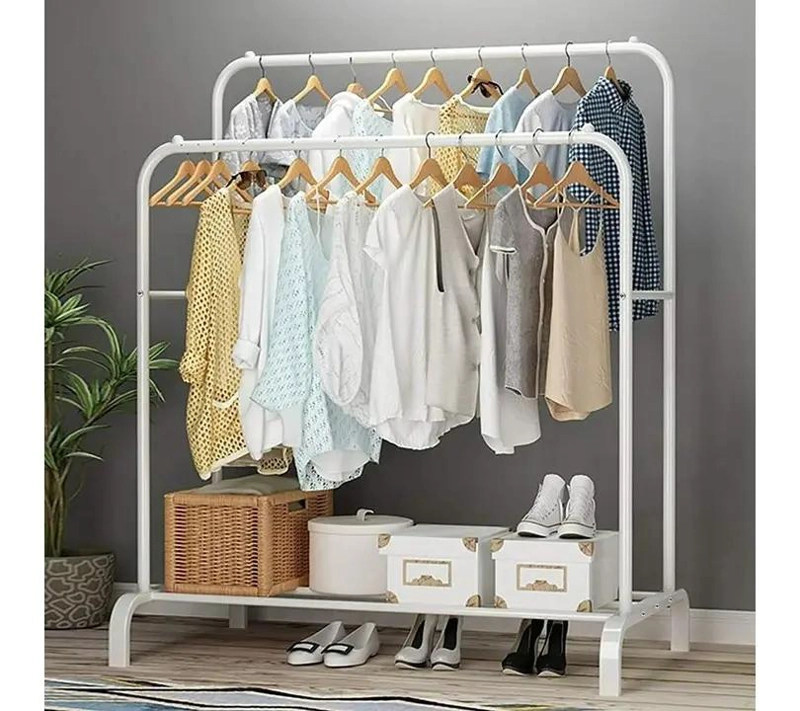 PERCHERO DOBLE CON COLGADORES PARA ROPA Y ACCESORIOS - 4