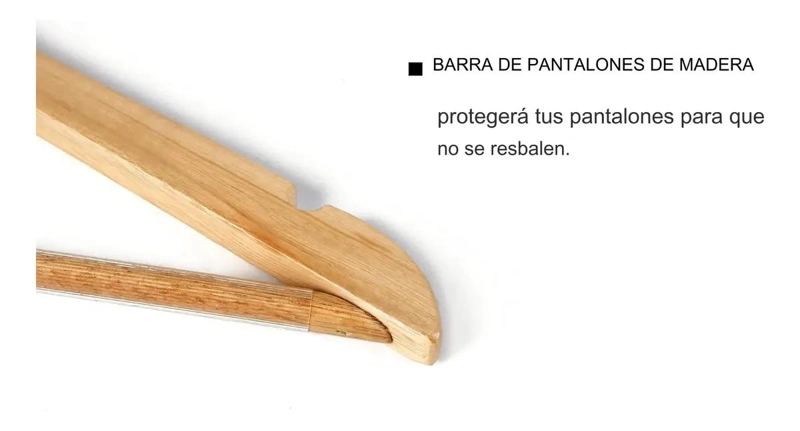 SET DE 30 COLGADORES DE MADERA ANTIDESLIZANTES PARA ROPA - 4