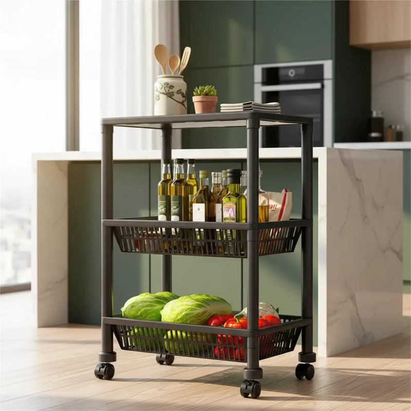 ESTANTE CARRITO ORGANIZADOR MODULAR DE 3 NIVELES MULTIUSO PARA ALMACENAMIENTO - 4