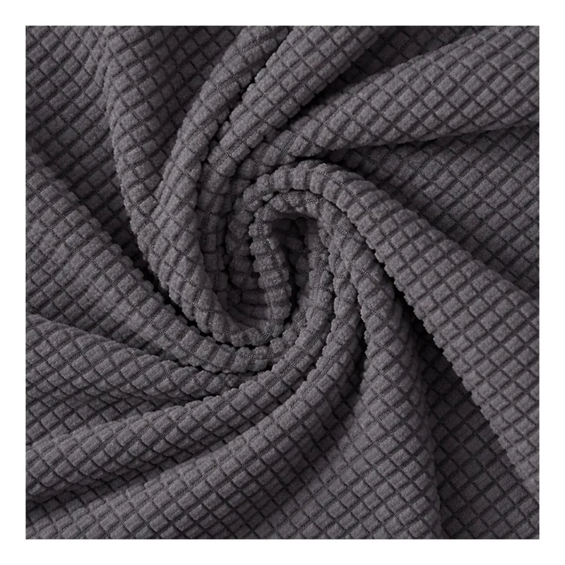 FUNDA PROTECTORA PARA SOFA DE UN CUERPO EN TELA CUADRILLE GRIS - 3