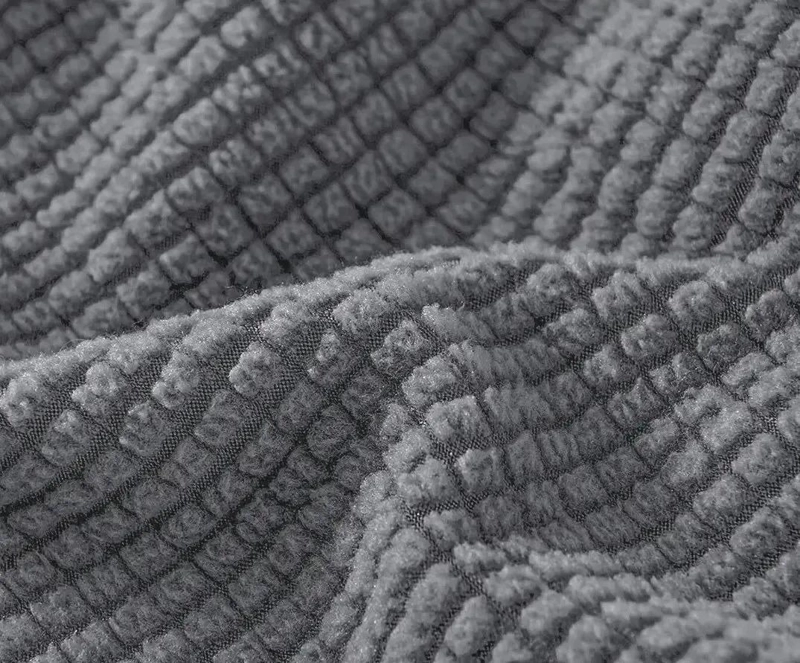 FUNDA PROTECTORA PARA SOFA DE UN CUERPO EN TELA CUADRILLE GRIS - 4