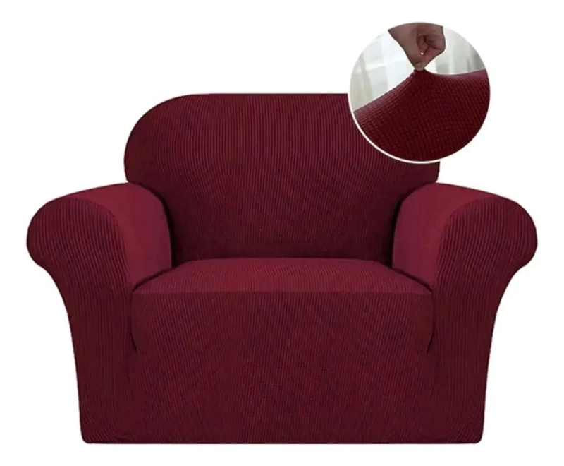 FUNDA PROTECTORA PARA SOFA DE UN CUERPO CON DISEÑO CUADRILLE  PREMIUM - 1