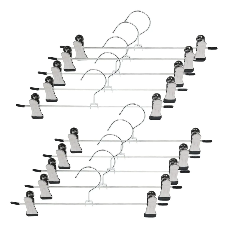 SET DE 20 COLGADORES METALICOS CON PINZA DE 35 CM PARA ROPA - 1