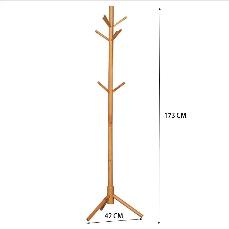 PERCHERO DE PIE ORGANIZADOR DE MADERA CON SOPORTE RESISTENTE 170 CM - 2
