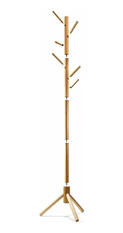 PERCHERO DE PIE ORGANIZADOR DE MADERA CON SOPORTE RESISTENTE 170 CM - 5