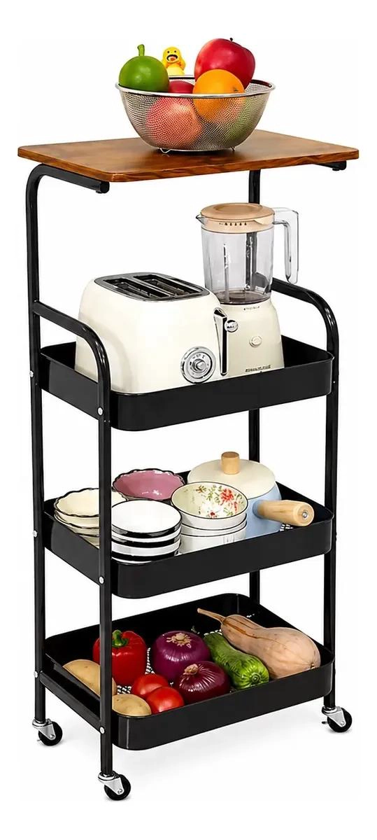 ESTANTE CARRITO ORGANIZADOR PARA COCINA CON RUEDAS Y 4 NIVELES - 1