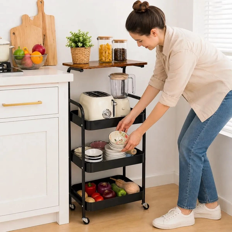 ESTANTE CARRITO ORGANIZADOR PARA COCINA CON RUEDAS Y 4 NIVELES - 3