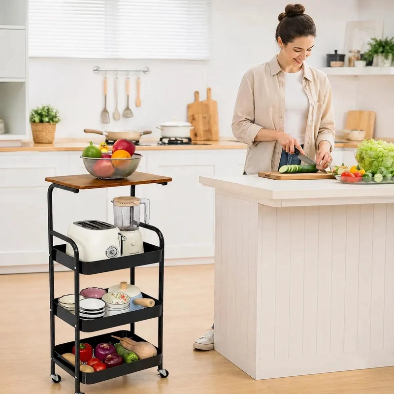 ESTANTE CARRITO ORGANIZADOR PARA COCINA CON RUEDAS Y 4 NIVELES - 5