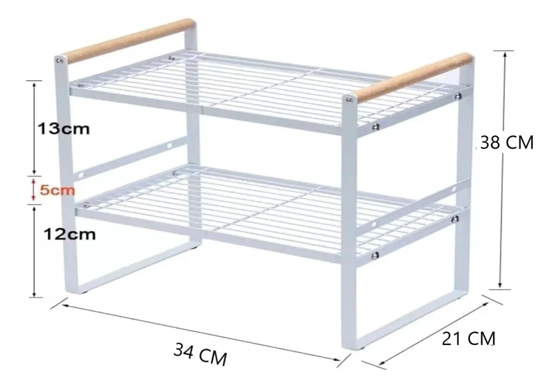 ORGANIZADOR DOBLE PARA COCINA Y GABINETES 34X21X38 CM - 3