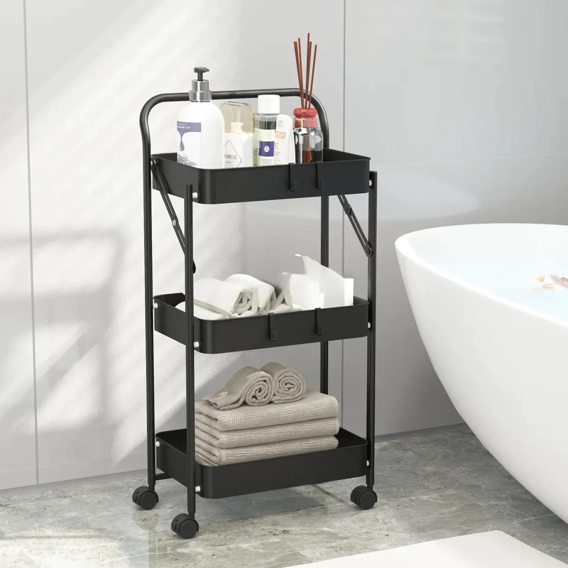 ORGANIZADOR PLEGABLE DE 3 NIVELES CON RUEDAS PARA CARRO MULTIUSO - 4