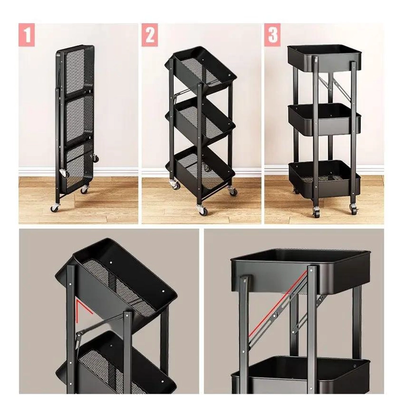 ORGANIZADOR PLEGABLE DE 3 NIVELES CON RUEDAS PARA CARRO MULTIUSO - 5
