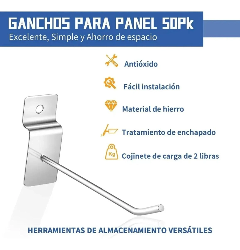 SET DE 25 COLGADORES METALICOS RANURADOS DE 30 CM PARA ORGANIZACION - 2
