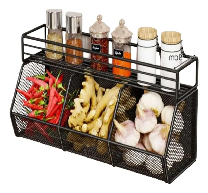 ORGANIZADOR DE PARED PARA COCINA CON TRIPLE COMPARTIMENTO - 2