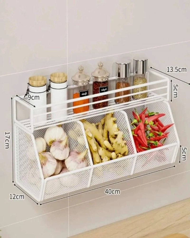 ORGANIZADOR DE PARED PARA COCINA CON TRIPLE COMPARTIMENTO - 4