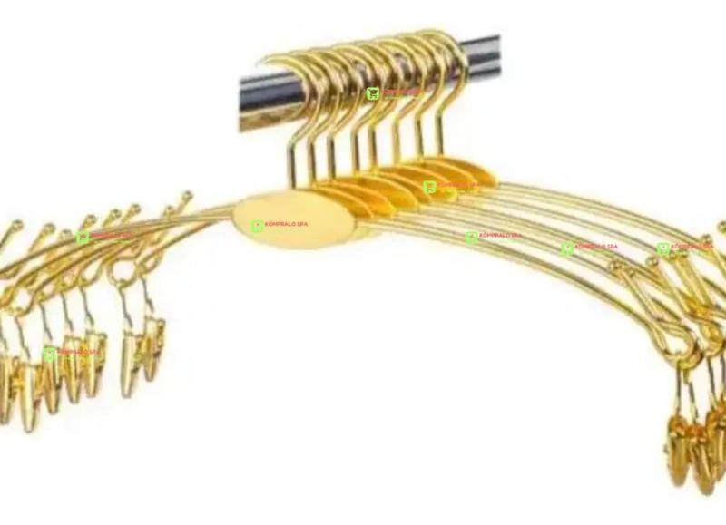SET DE 20 COLGADORES METALICOS DORADOS PARA ROPA Y LENCERIA DE 28 CM - 5