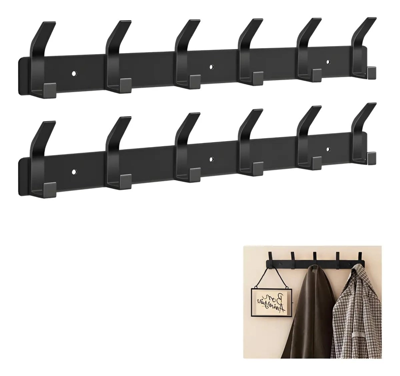PERCHERO DE PARED CON GANCHOS DE METAL PARA TOALLAS Y ROPA - 1