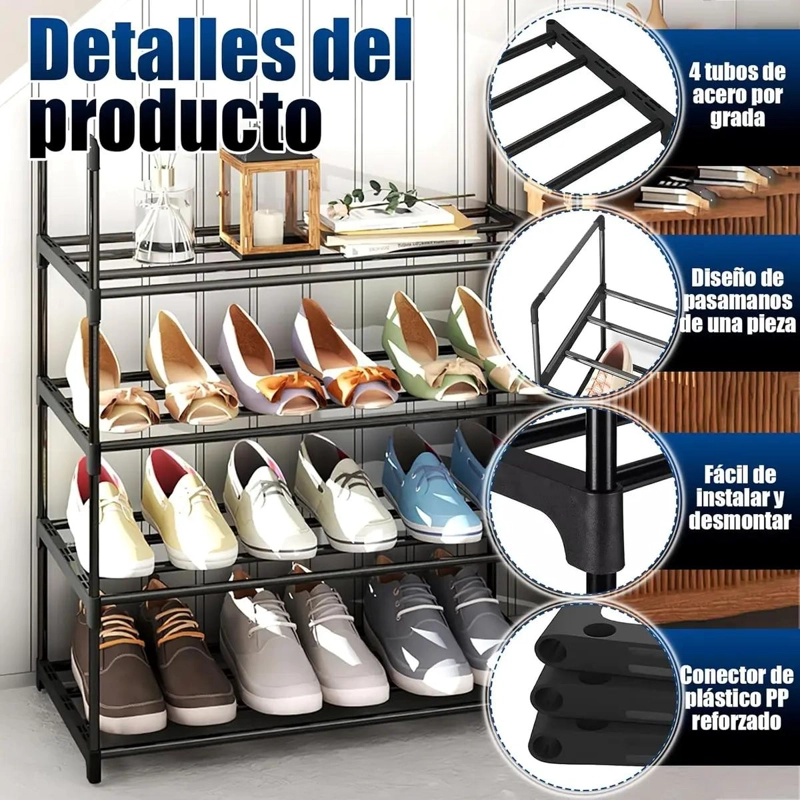 ORGANIZADOR DE ZAPATOS CON 4 NIVELES PARA ESPACIOS ORDENADOS - 3